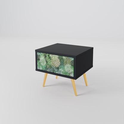 SUCCULENT CLUSTER Nightstand in Black Finish