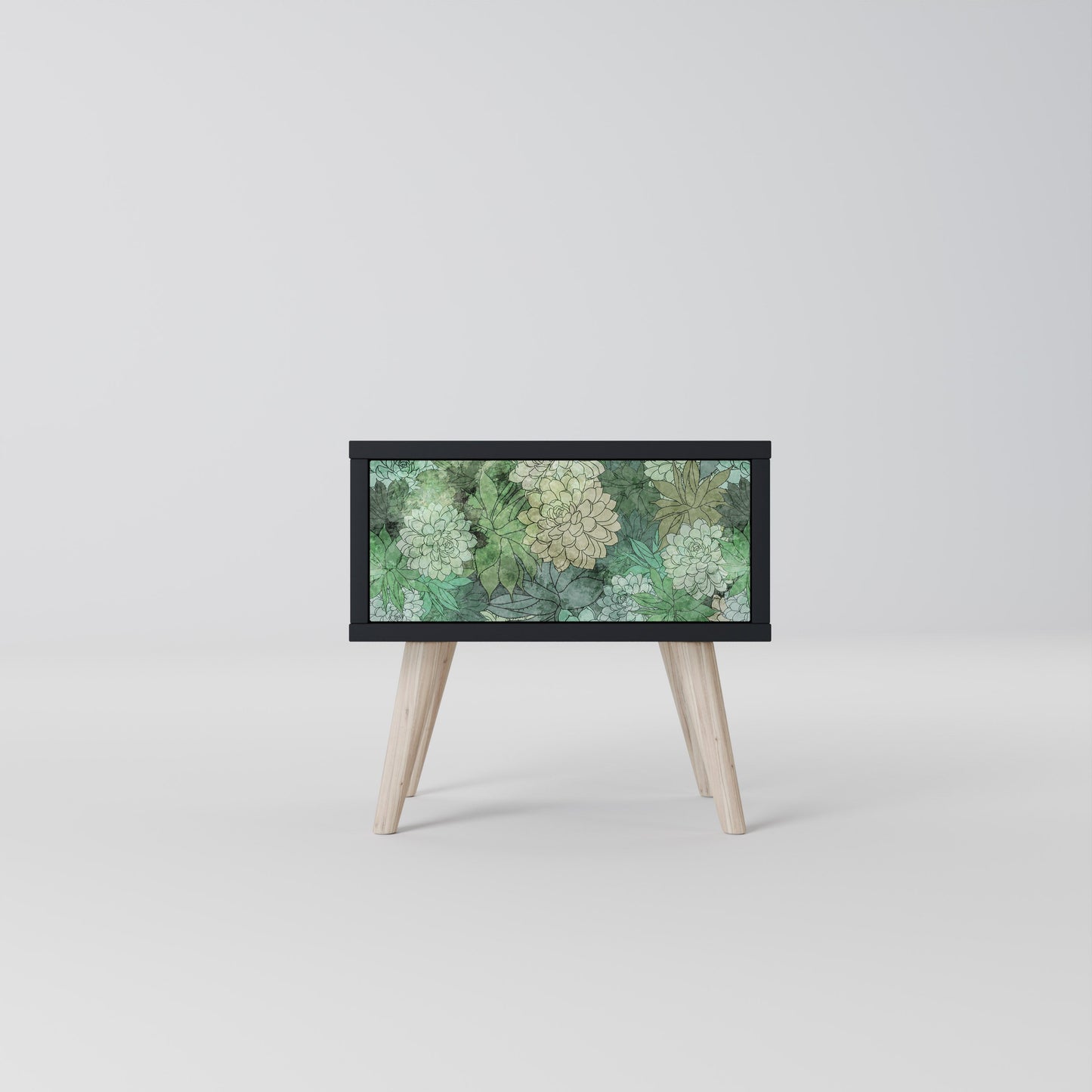 SUCCULENT CLUSTER Nightstand in Black Finish