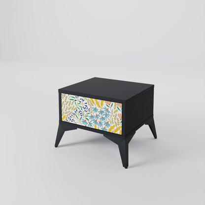 HELLO SPRING Nightstand in Black Finish