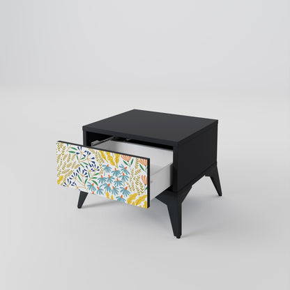 HELLO SPRING Nightstand in Black Finish