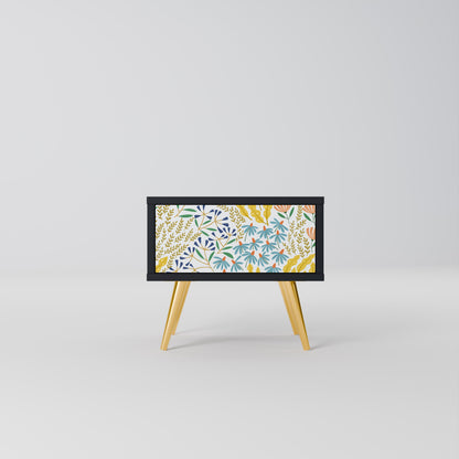 HELLO SPRING Nightstand in Black Finish