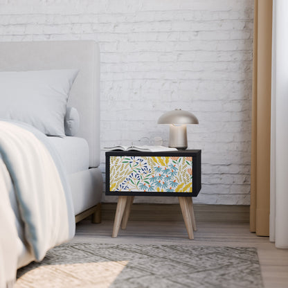 HELLO SPRING Nightstand in Black Finish
