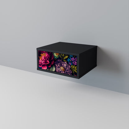 BLOOMING ELEGANCE Nightstand in Black Finish