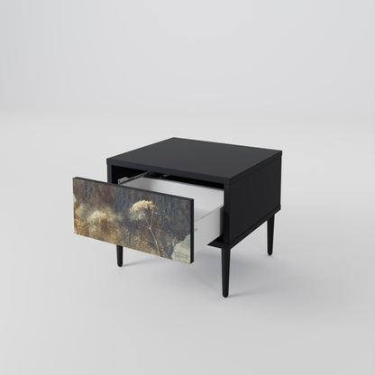 GENTLE POWER Nightstand in Black Finish