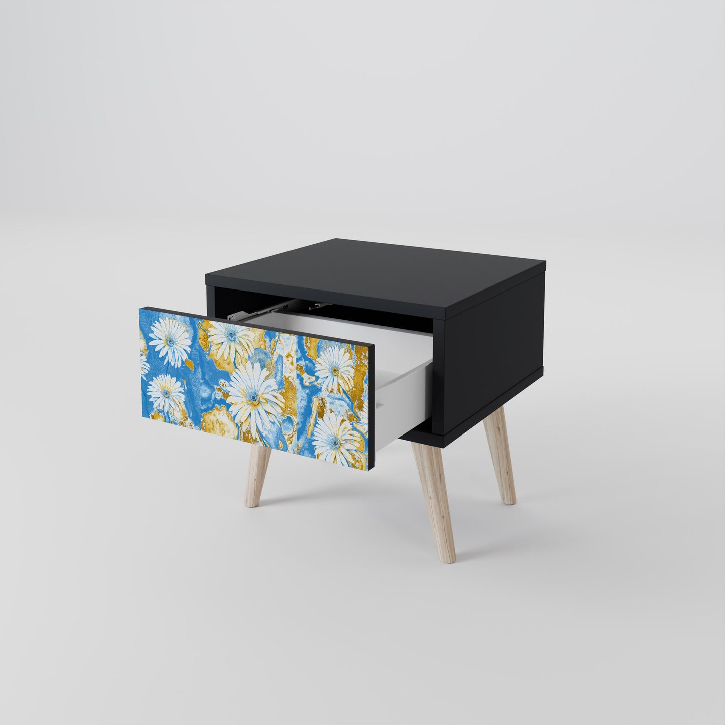 DAISY LUXE Nightstand in Black Finish