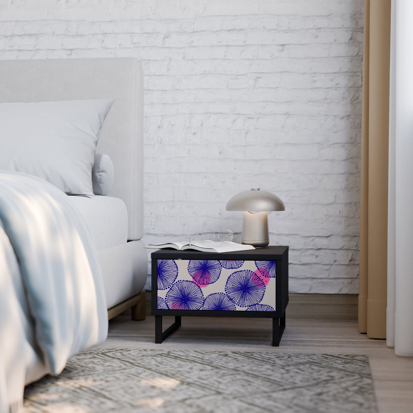 MAGIC NATURE Nightstand in Black Finish
