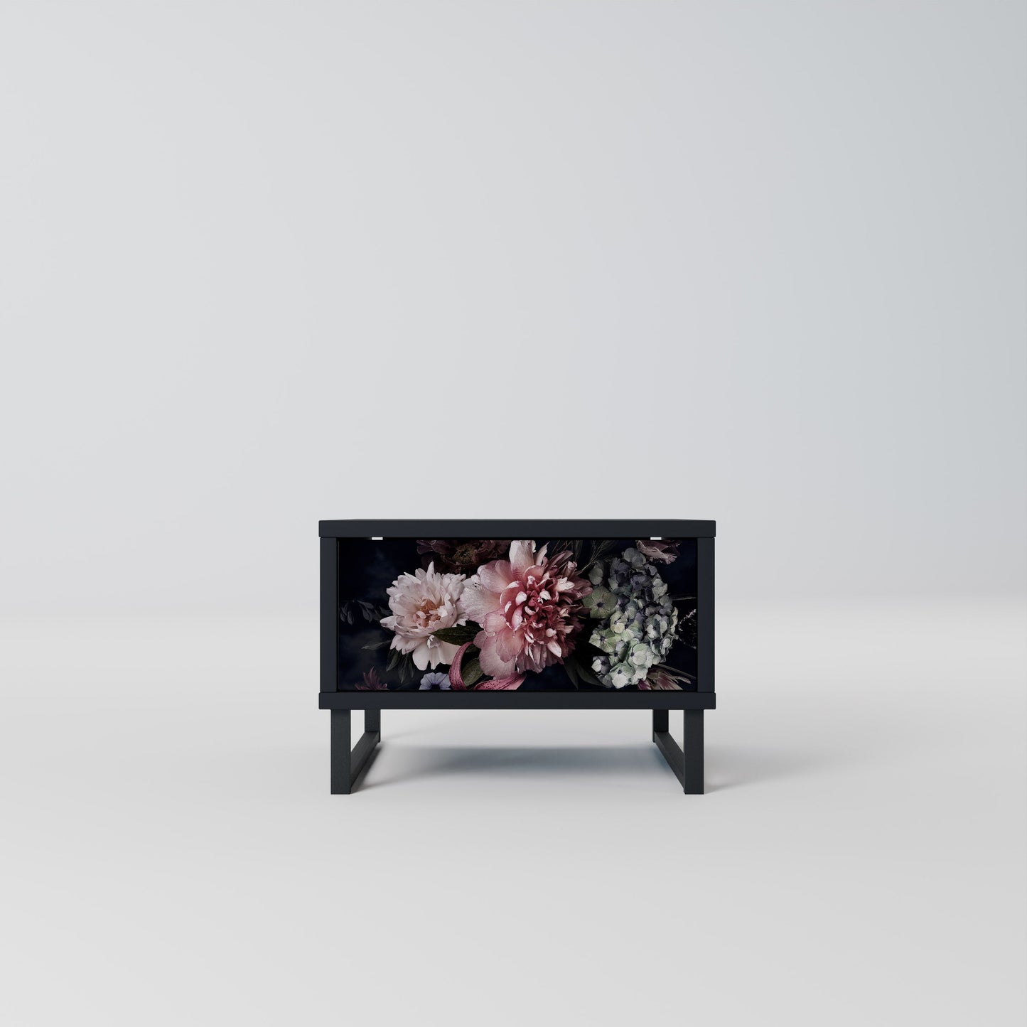 PURE BLOSSOM Nightstand in Black Finish