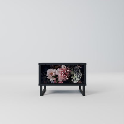 PURE BLOSSOM Nightstand in Black Finish