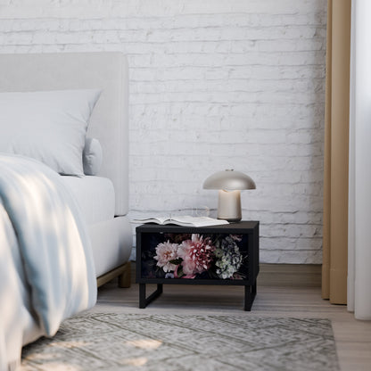 PURE BLOSSOM Nightstand in Black Finish