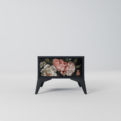 LUSH ELEGANCE Nightstand in Black Finish
