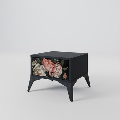 LUSH ELEGANCE Nightstand in Black Finish