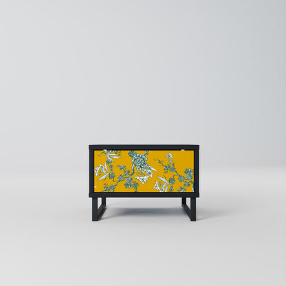 YELLOW CHINOISERIE Nightstand in Black Finish