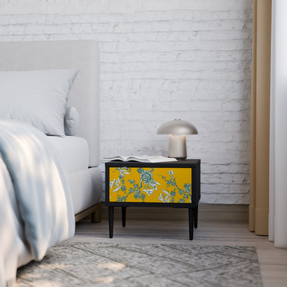 YELLOW CHINOISERIE Nightstand in Black Finish