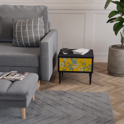 YELLOW CHINOISERIE Nightstand in Black Finish