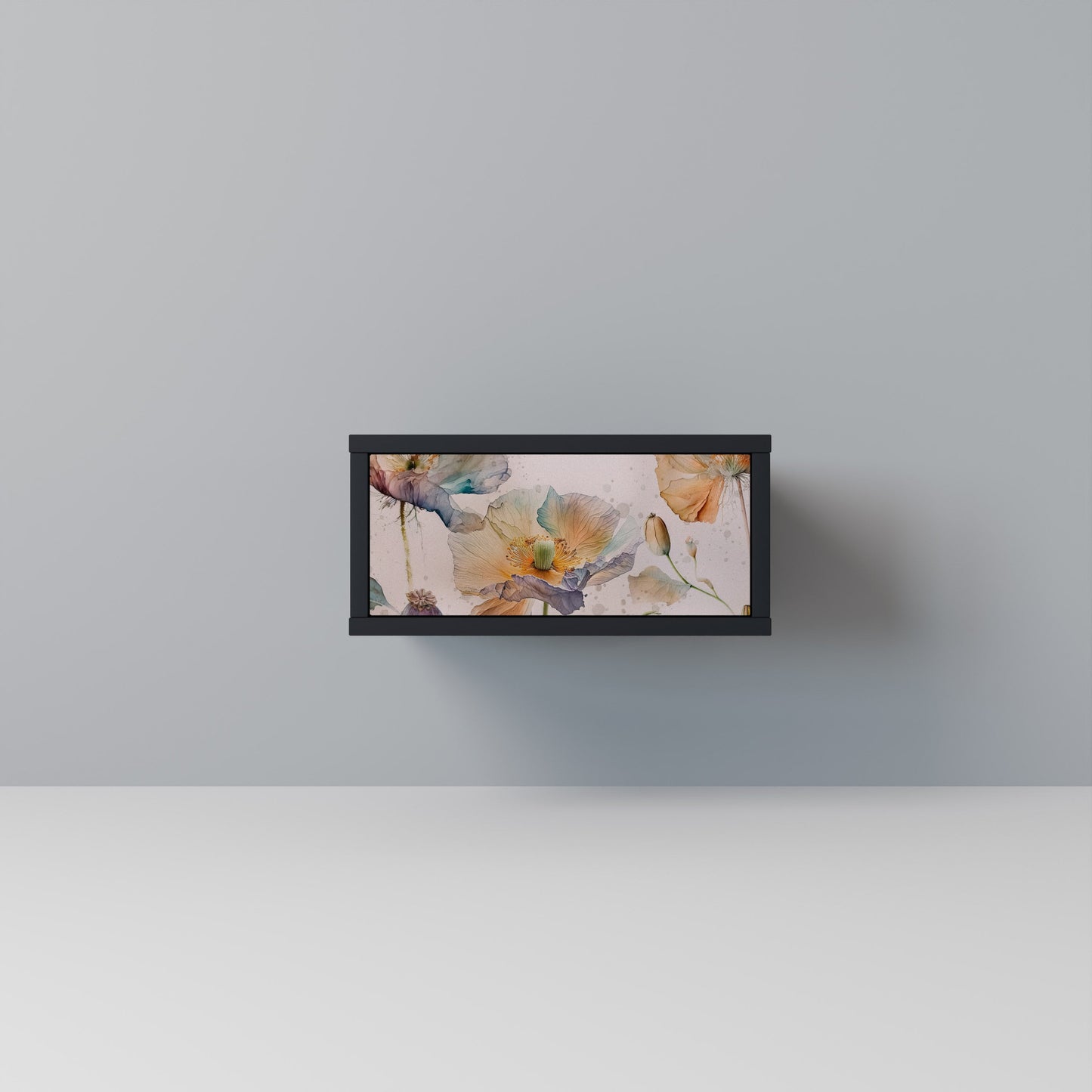 SOFTEN POPPY Nightstand in Black Finish
