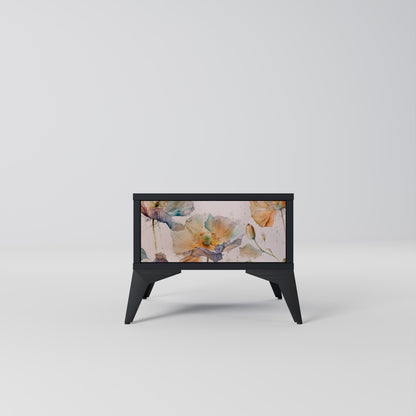 SOFTEN POPPY Nightstand in Black Finish