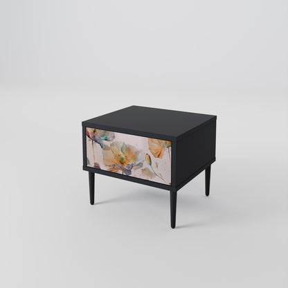 SOFTEN POPPY Nightstand in Black Finish