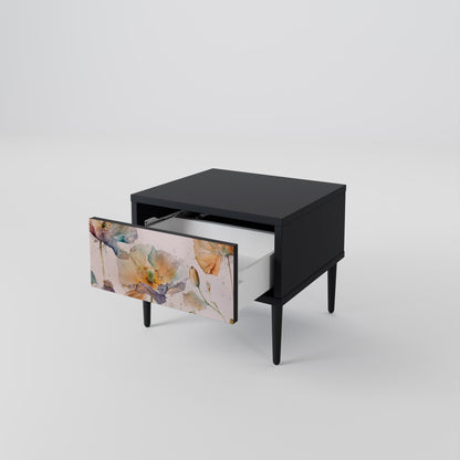 SOFTEN POPPY Nightstand in Black Finish
