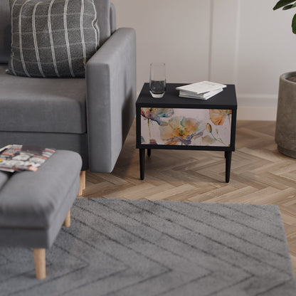 SOFTEN POPPY Nightstand in Black Finish