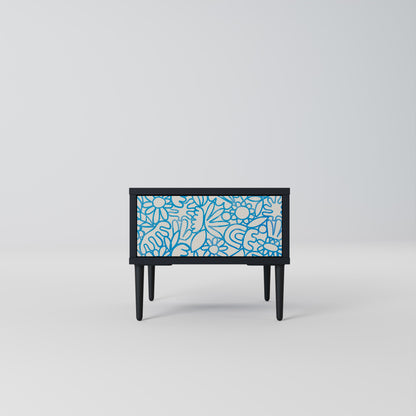BLOOMY MORNING Nightstand in Black Finish