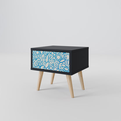BLOOMY MORNING Nightstand in Black Finish