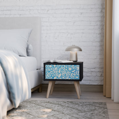 BLOOMY MORNING Nightstand in Black Finish