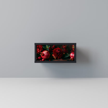 DAHLIAS AND POMEGRANATES Nightstand in Black Finish