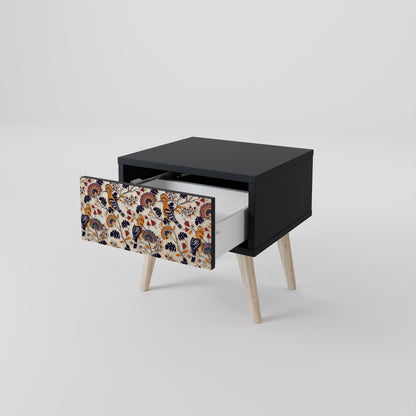 EMINENT HOOPOE Nightstand in Black Finish