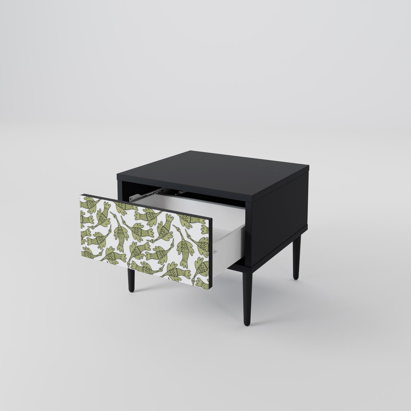 Comodino SEEDLING SONGBIRD con finitura nera