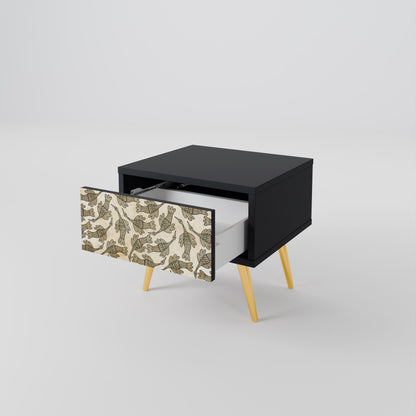 ALMONDINE SONGBIRD Nightstand in Black Finish