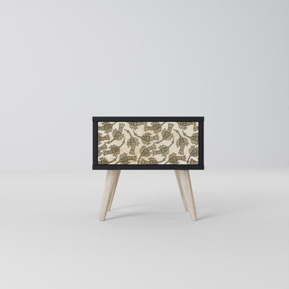 ALMONDINE SONGBIRD Nightstand in Black Finish