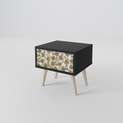 ALMONDINE SONGBIRD Nightstand in Black Finish