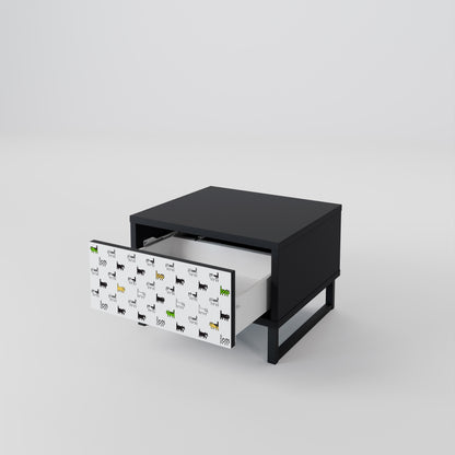 CATS COMPILATION Nightstand in Black Finish