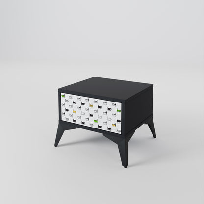 CATS COMPILATION Nightstand in Black Finish