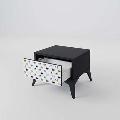 CATS COMPILATION Nightstand in Black Finish