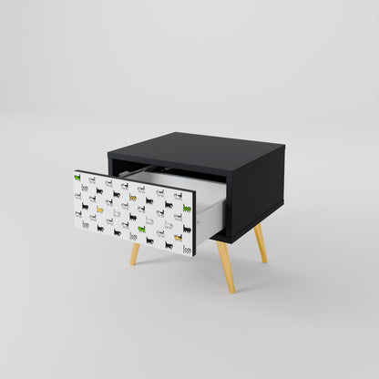 CATS COMPILATION Nightstand in Black Finish