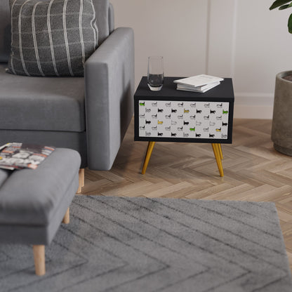 CATS COMPILATION Nightstand in Black Finish