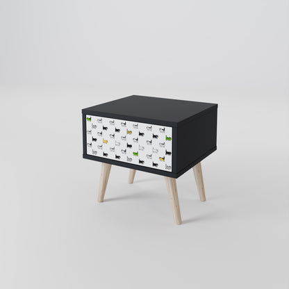 CATS COMPILATION Nightstand in Black Finish