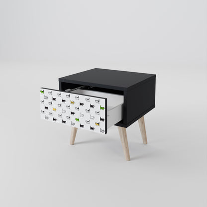 CATS COMPILATION Nightstand in Black Finish