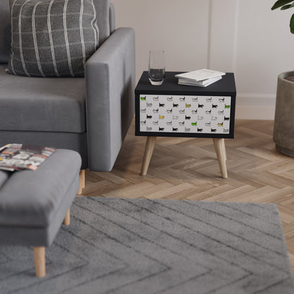 CATS COMPILATION Nightstand in Black Finish
