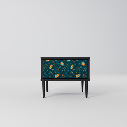 AUTUMN INSECTS Nightstand in Black Finish