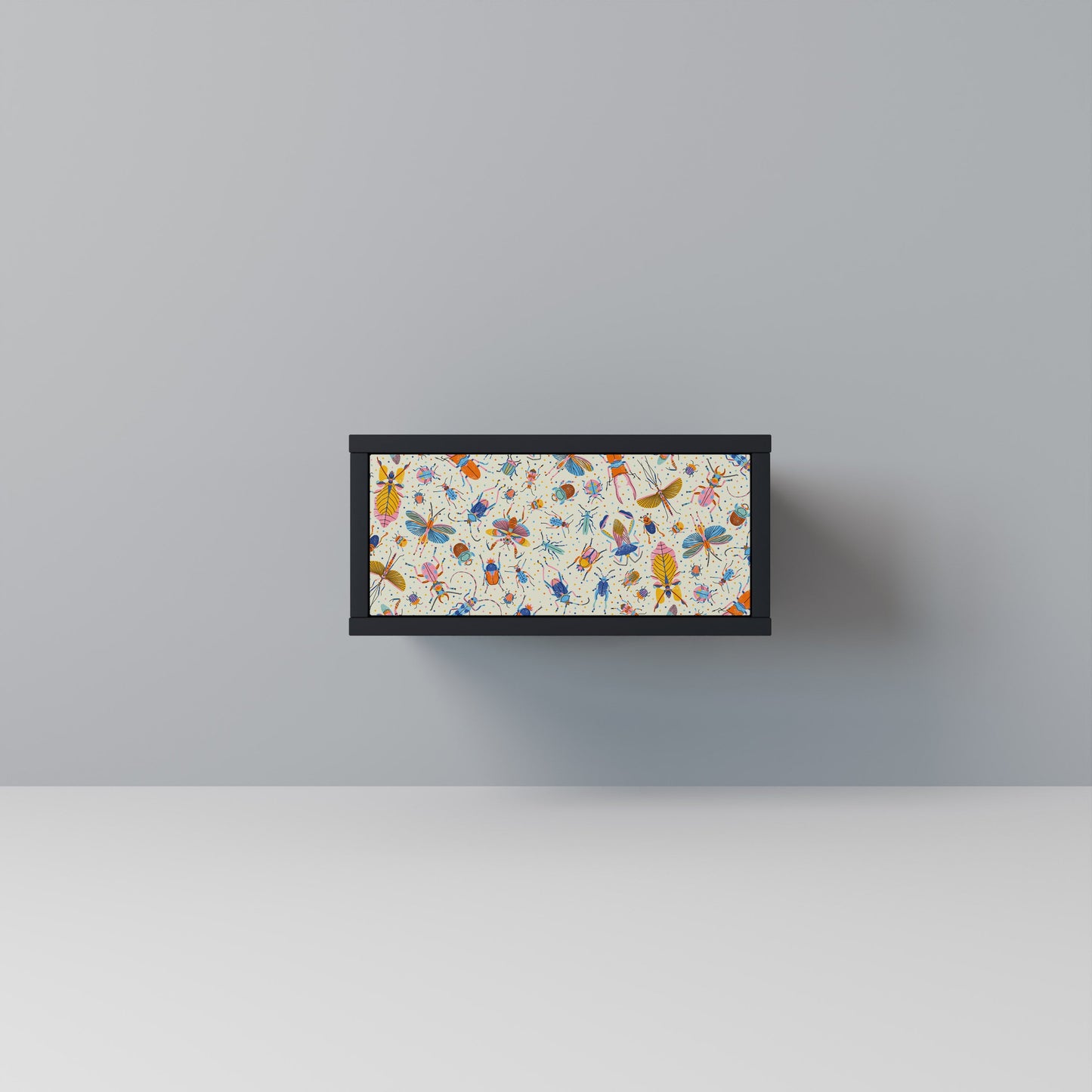 Comodino COLORFUL INSETTI in finitura nera