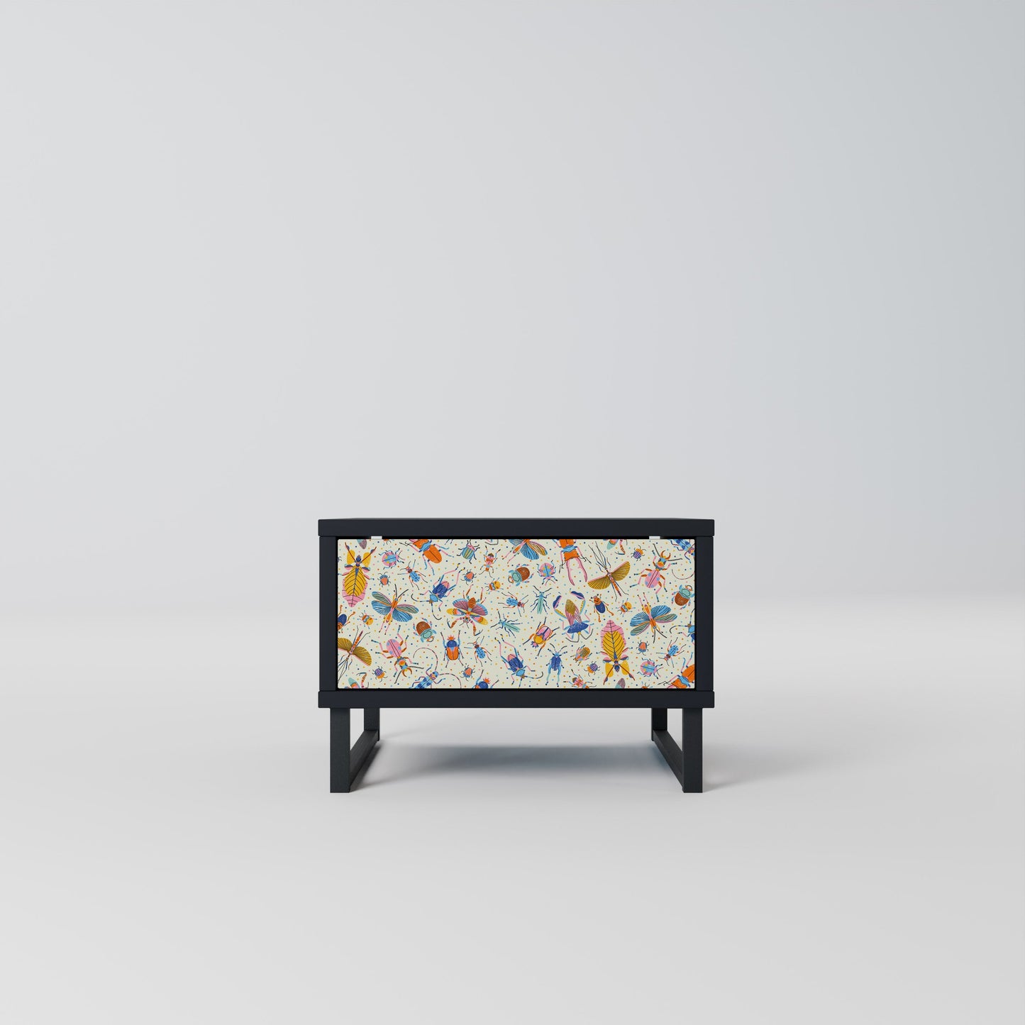 Comodino COLORFUL INSETTI in finitura nera
