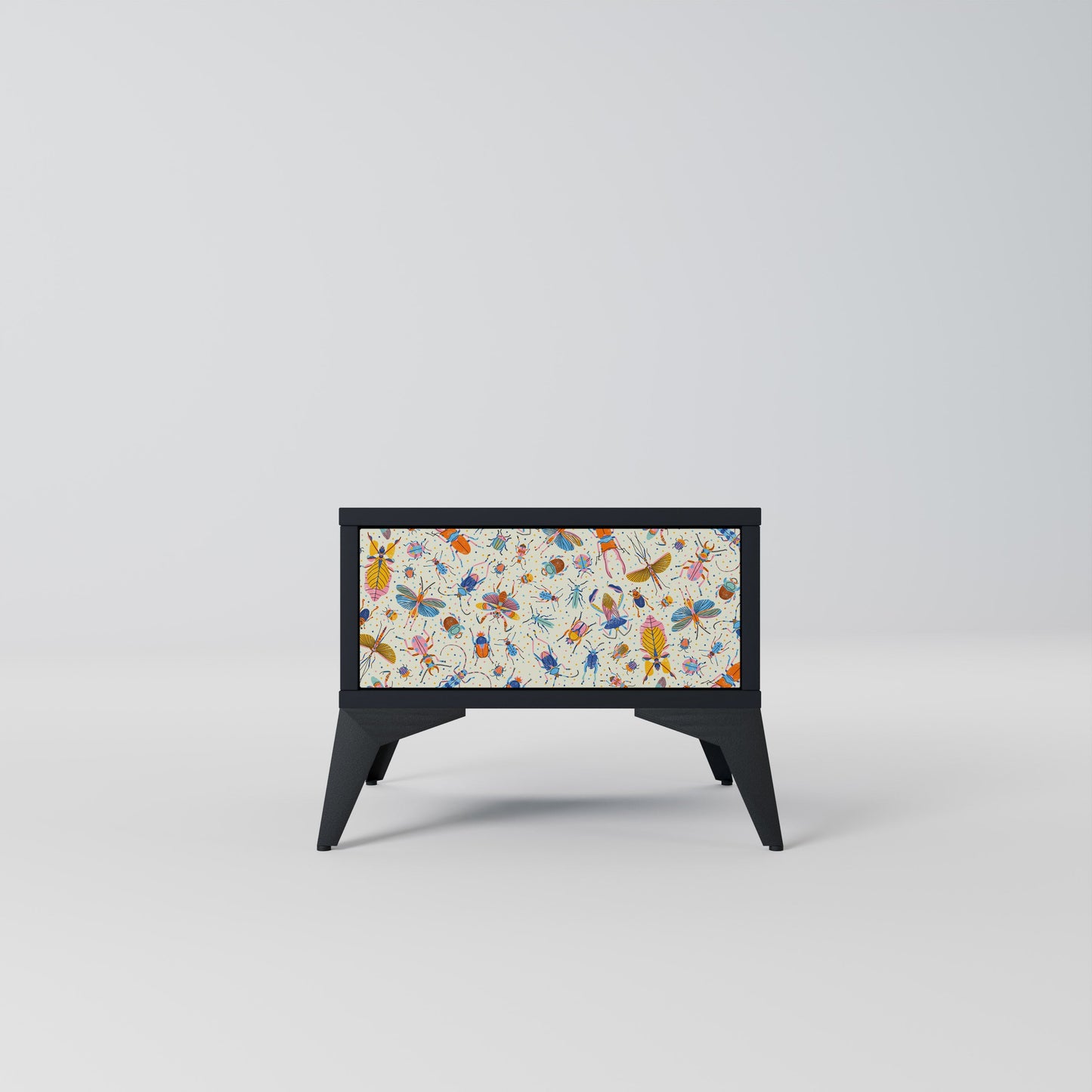 Comodino COLORFUL INSETTI in finitura nera