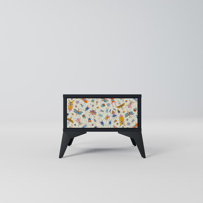 Comodino COLORFUL INSETTI in finitura nera
