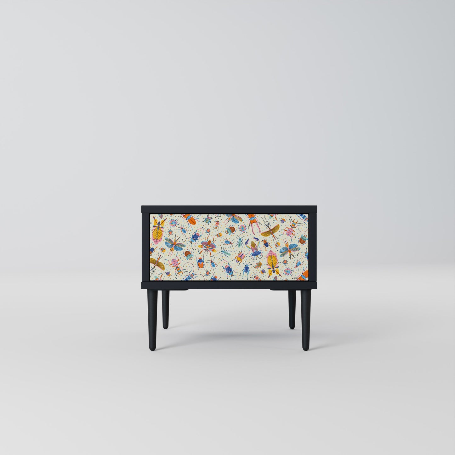 Comodino COLORFUL INSETTI in finitura nera