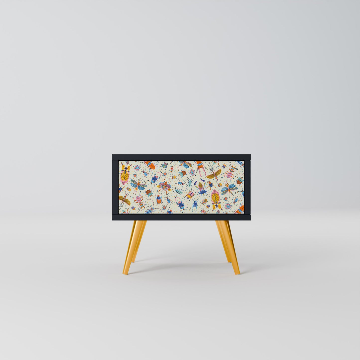 Comodino COLORFUL INSETTI in finitura nera