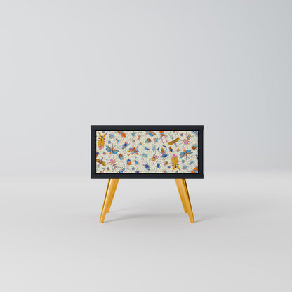 Comodino COLORFUL INSETTI in finitura nera