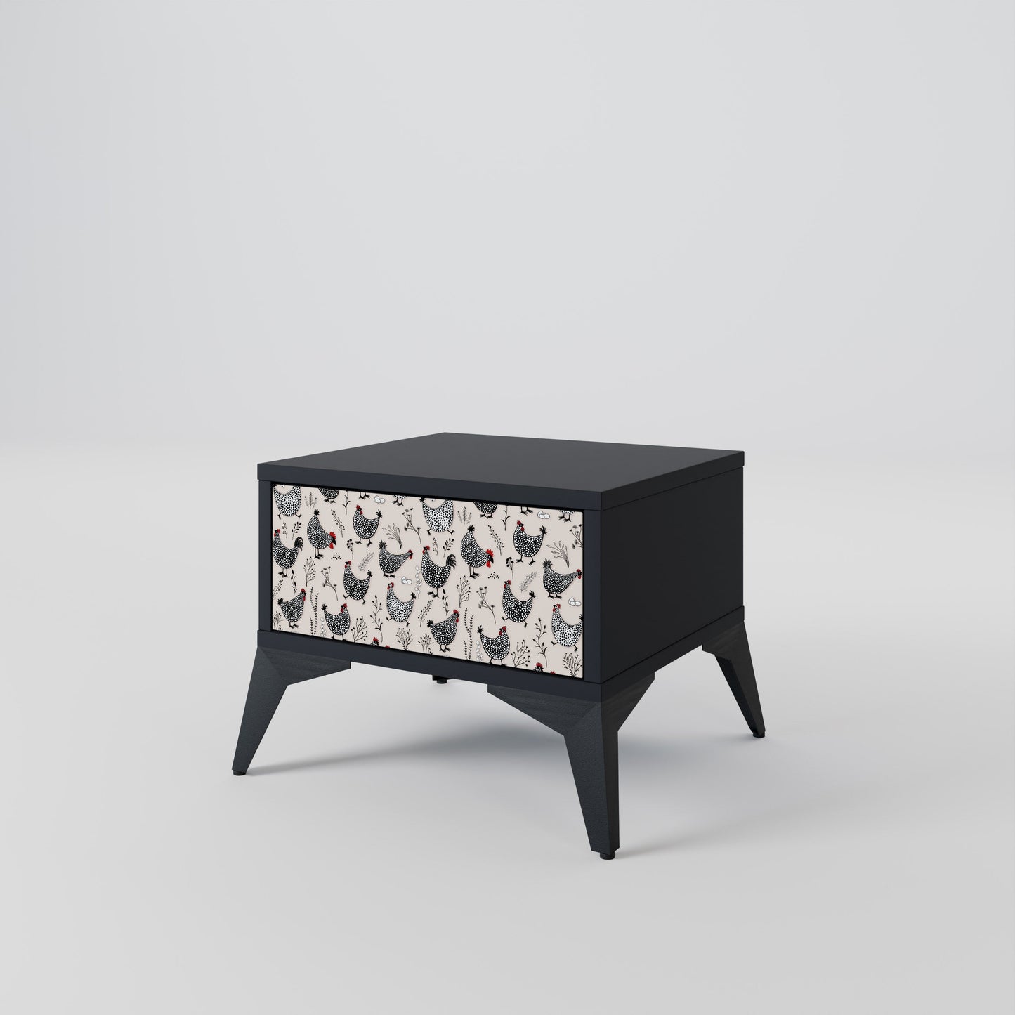 Comodino HAPPY HENS in finitura nera