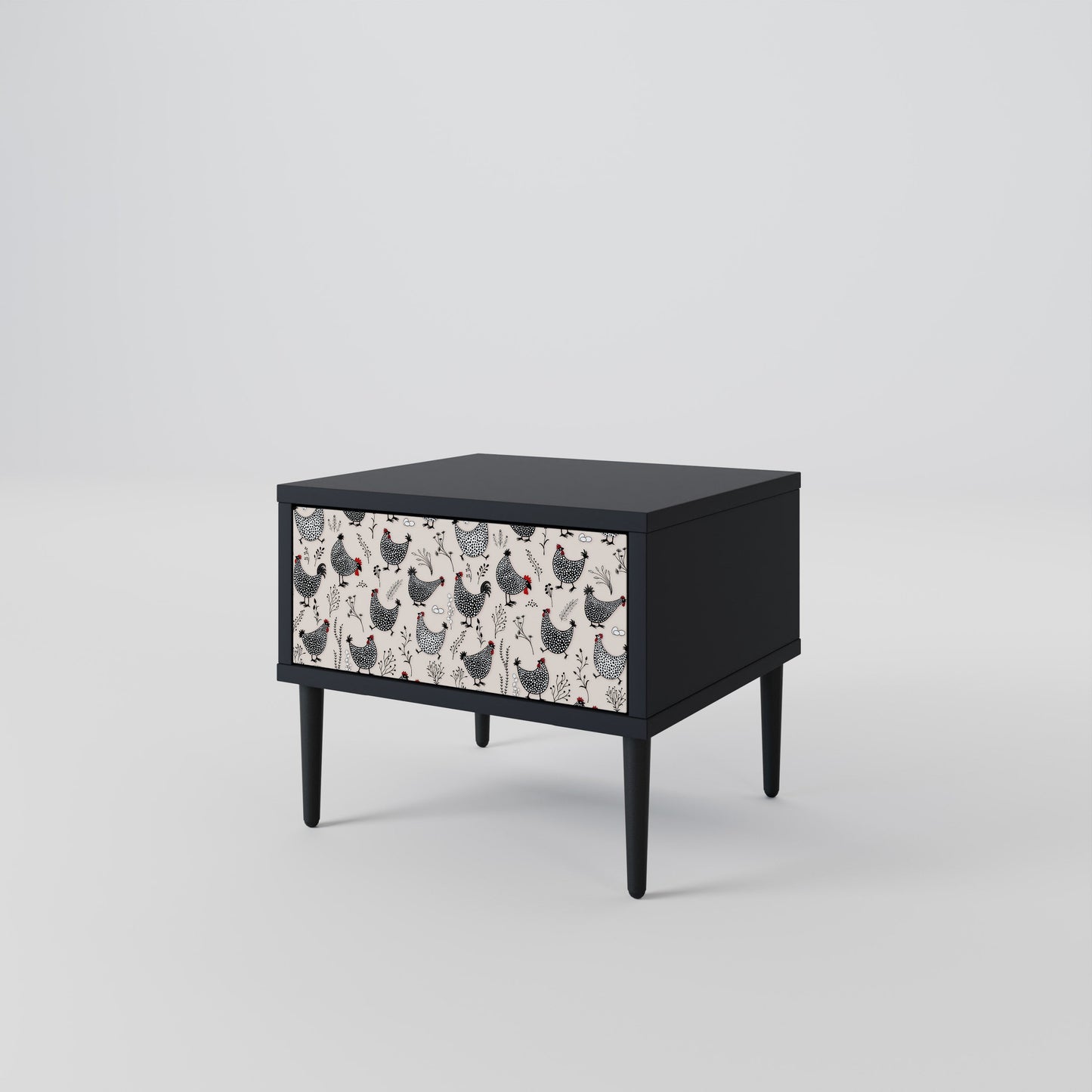 Comodino HAPPY HENS in finitura nera